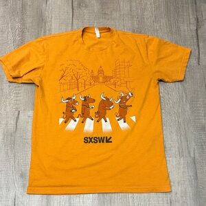 orange SXSW Austin shirt volunteer staff
